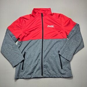 Fersten Coca-Cola Jacket Full‎ Zip Lightweight Pullover Red and Gray Men's L